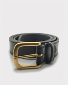 Como Classic Leather Belt | Black | Wide | Gold
