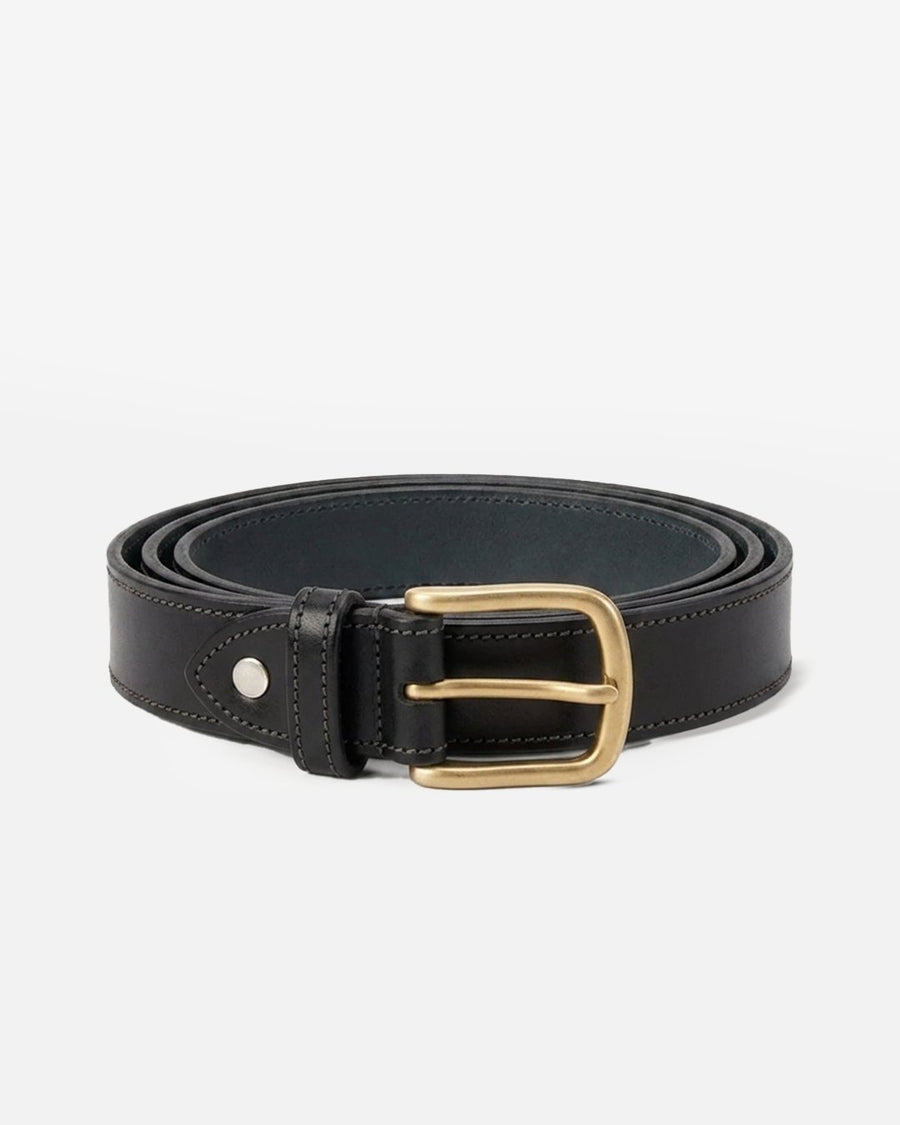 Como Classic Leather Belt | Black | Thin | Gold