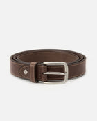 Como Classic Leather Belt | Dark Brown | Wide | Silver