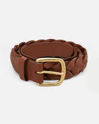 Nara Woven Leather Belt | Tan