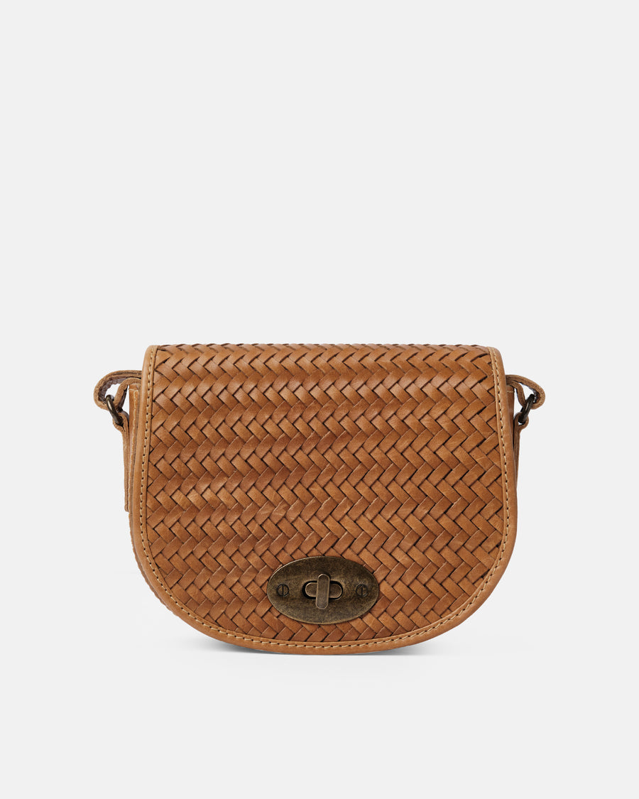 Milan Halfmoon Woven Bag | Tan - Ryokō