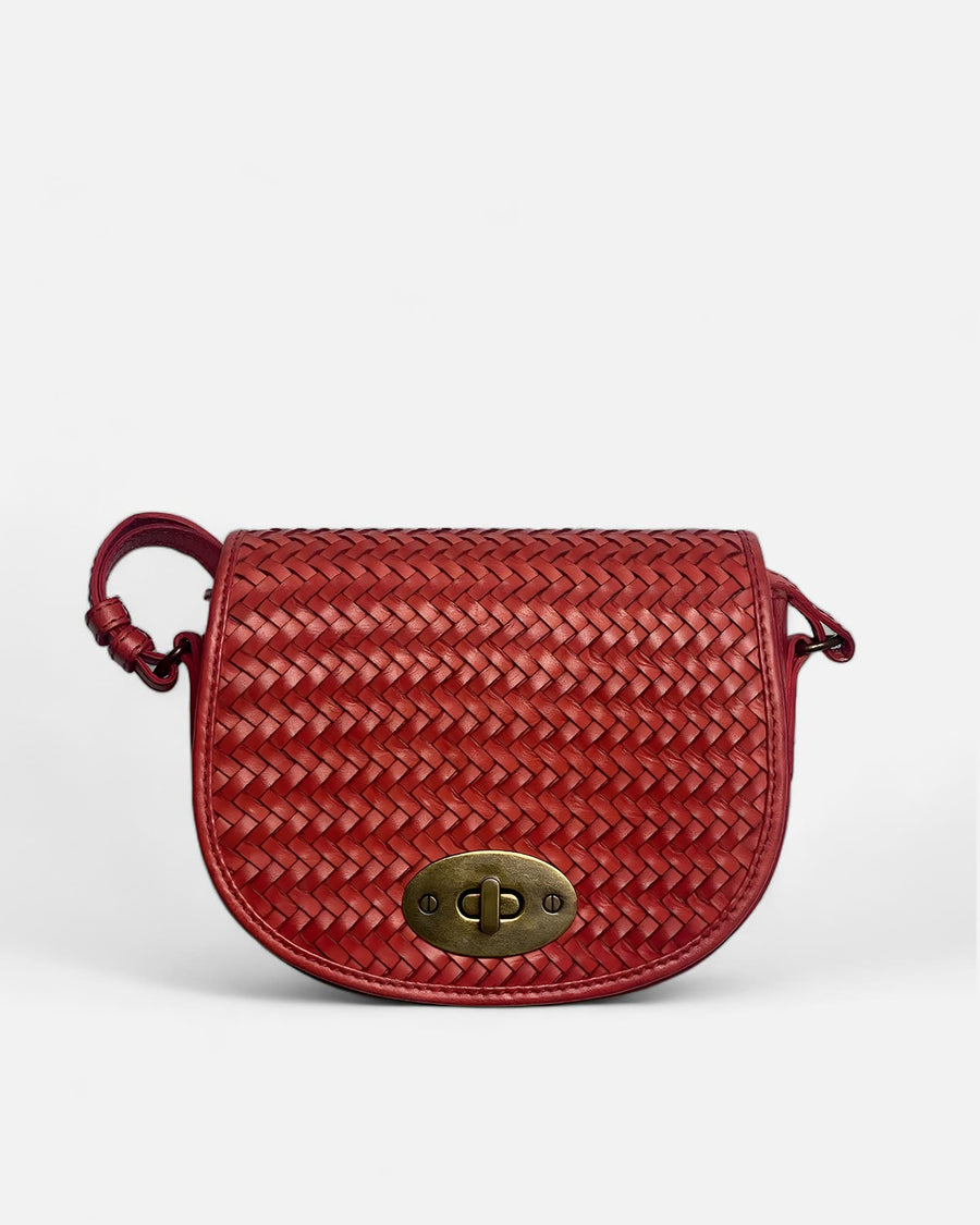 Milan Halfmoon Woven Bag | Red Orange - Ryokō