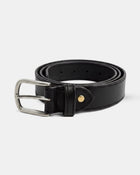 Como Classic Leather Belt | Black | Standard | Matte Silver