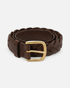 Nara Woven Leather Belt | Dark Brown