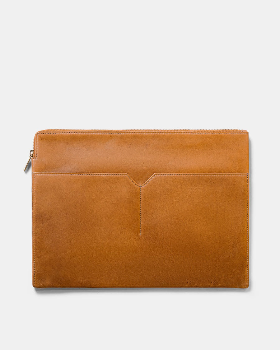 Kyoto Folio - Tan with Gold Zipper